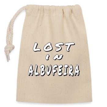 Lost in Albufeira – Algarve Design - Closable cotton gift bag (14x20cm) - nature - Front