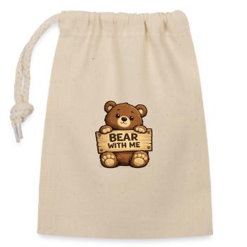 Soyez patients avec moi - Sac cadeau en coton avec cordon (14 x 20 cm) - nature - Devant