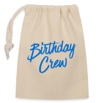 Birthday Crew - Verschließbarer Geschenkbeutel aus Baumwolle (14x20cm) - Natur - Vorne