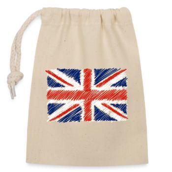 Union Flag Sketch - Closable cotton gift bag (14x20cm) - nature - Front