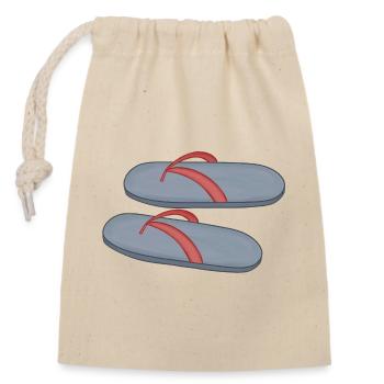 Beach Flip Flop Design - Closable cotton gift bag (14x20cm) - nature - Front