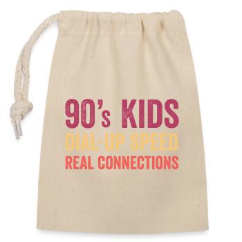 Kids des années 90 - Vitesse de commutation téléphonique. Connexions réelles - Sac cadeau en coton avec cordon (14 x 20 cm) - nature - Devant