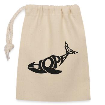 HOPE THE WHALE - Closable cotton gift bag (14x20cm) - nature - Front