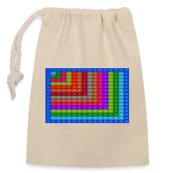 Nummerierte bunte Multiplikationstabelle 15x15 - Verschließbarer Geschenkbeutel aus Baumwolle (14x20cm) - Natur - Vorne