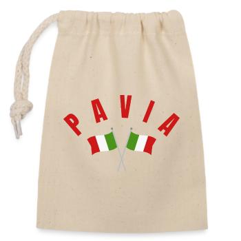 Pavia-Kreuz-italienische Flaggen - Verschließbarer Geschenkbeutel aus Baumwolle (14x20cm) - Natur - Vorne