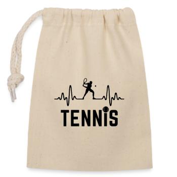 tennis heartbeat tennis player - Closable cotton gift bag (14x20cm) - nature - Front