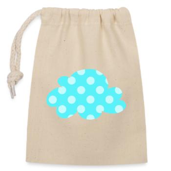 Wolke Dots Punkte Kinderzimmer Deko Kinder Wetter - Verschließbarer Geschenkbeutel aus Baumwolle (14x20cm) - Natur - Vorne