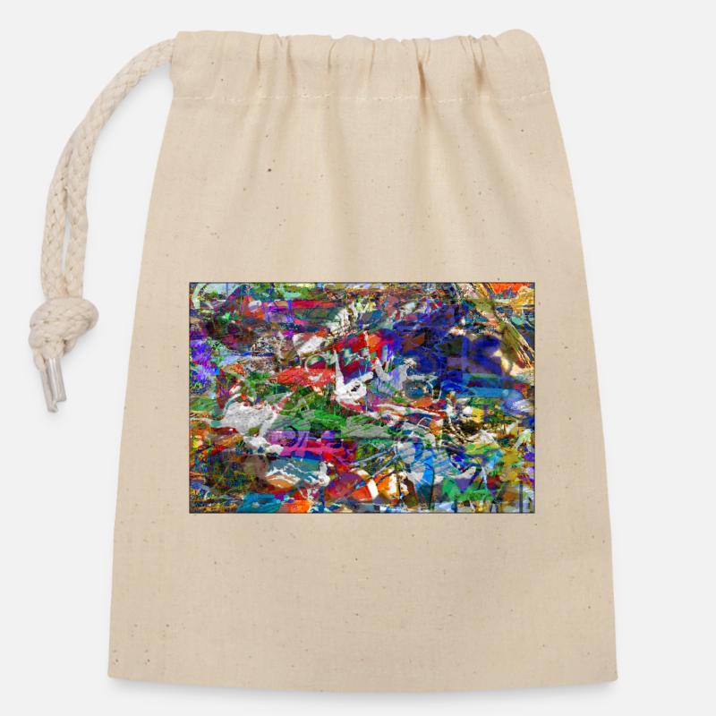 jklajggejrdatschy - Closable cotton gift bag (14x20cm) - nature