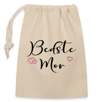 Dänemarks Beste Mama - Verschließbarer Geschenkbeutel aus Baumwolle (14x20cm) - Natur - Vorne