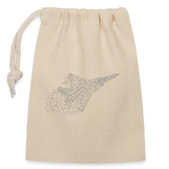 Avion de chasse au look low-poly - Sac cadeau en coton avec cordon (14 x 20 cm) - nature - Devant
