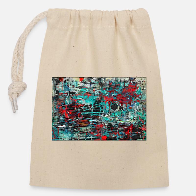 jklajggejrdajtschy - Closable cotton gift bag (14x20cm) - nature