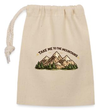 Take me to the Mountains - Closable cotton gift bag (14x20cm) - nature - Front