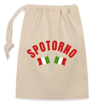 Spotorno Italian Flags  - Closable cotton gift bag (14x20cm) - nature - Front