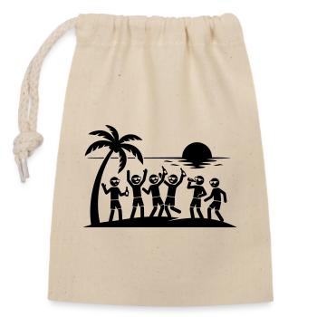 Équipe de plage pour fête de fin d’année - Sac cadeau en coton avec cordon (14 x 20 cm) - nature - Devant