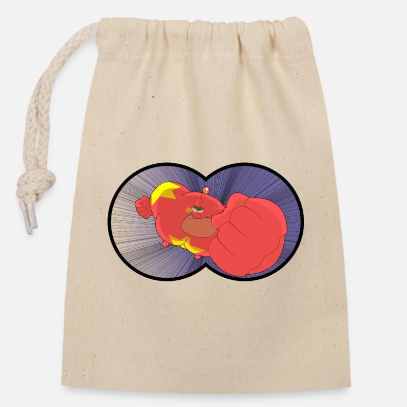 Captain Biceps - Sac cadeau en coton avec cordon (14 x 20 cm) - nature