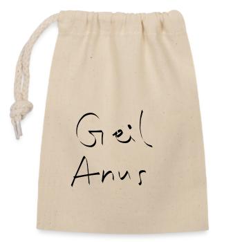 geil Anus Anal Arschfick - Verschließbarer Geschenkbeutel aus Baumwolle (14x20cm) - Natur - Vorne