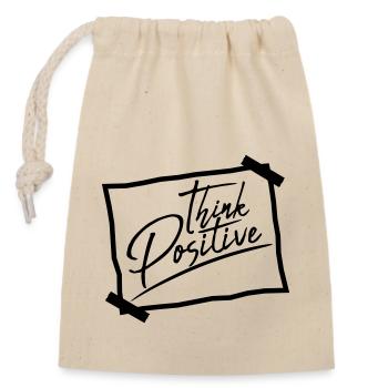 note memo think think positive positive bl - Closable cotton gift bag (14x20cm) - nature - Front