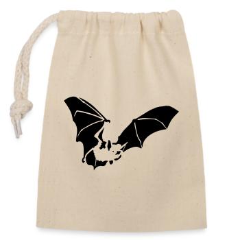 Fledermaus - Verschließbarer Geschenkbeutel aus Baumwolle (14x20cm) - Natur - Vorne