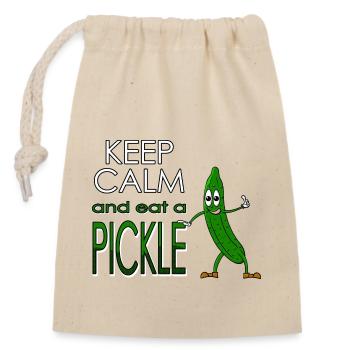 Keep calm and eat a pickle - Eat pickle - Closable cotton gift bag (14x20cm) - nature - Front