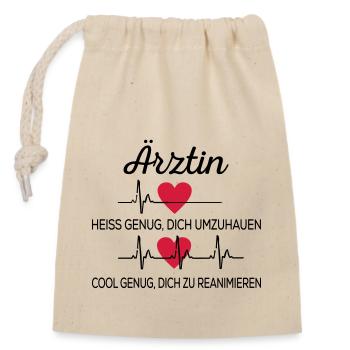 Doctor - Closable cotton gift bag (14x20cm) - nature - Front