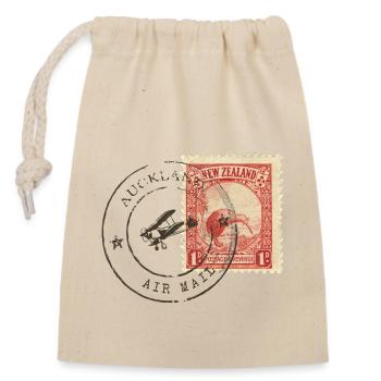 Kiwi stamp - Closable cotton gift bag (14x20cm) - nature - Front