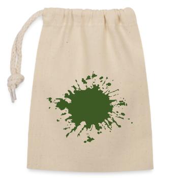 blob of paint splatter color gift green - Closable cotton gift bag (14x20cm) - nature - Front