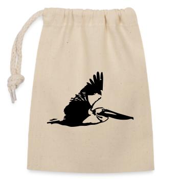 pelican - Sac cadeau en coton avec cordon (14 x 20 cm) - nature - Devant