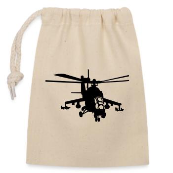 Hubschrauber Mi-24 - Verschließbarer Geschenkbeutel aus Baumwolle (14x20cm) - Natur - Vorne