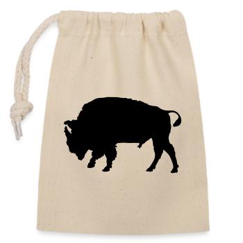 Bison - Verschließbarer Geschenkbeutel aus Baumwolle (14x20cm) - Natur - Vorne