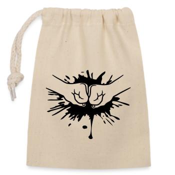 Paint Splash Drops 2 Bro Fist Fists Friends Team - Closable cotton gift bag (14x20cm) - nature - Front