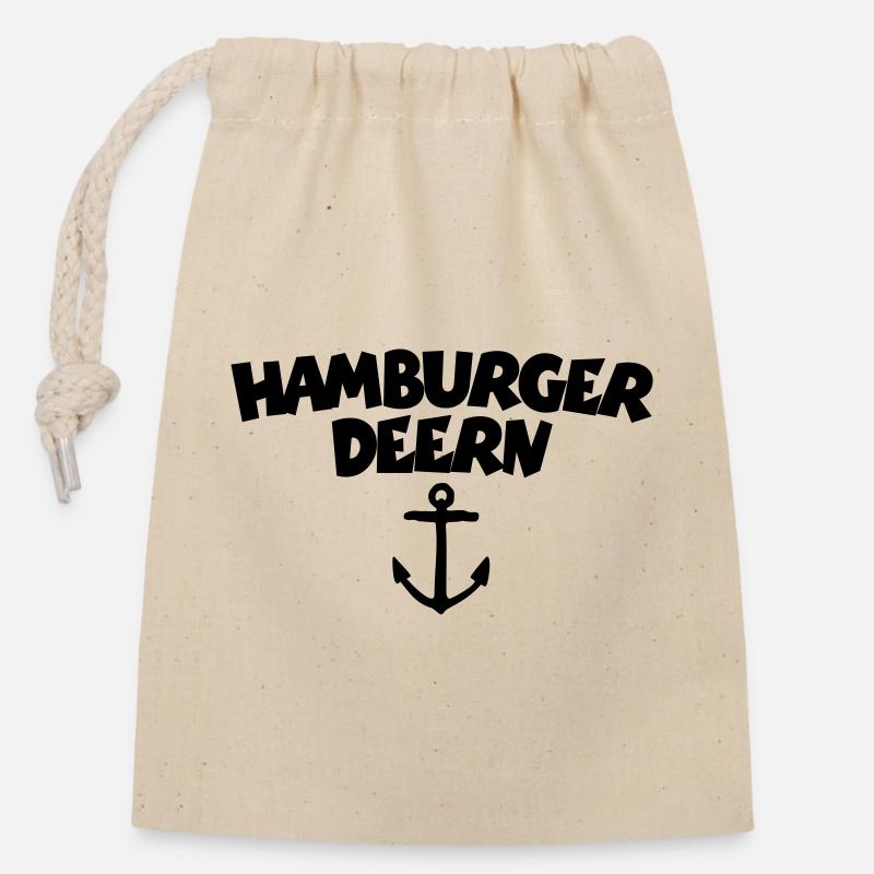 Hamburger Deern - Verschließbarer Geschenkbeutel aus Baumwolle (14x20cm) - Natur