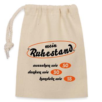 ruhestand - Verschließbarer Geschenkbeutel aus Baumwolle (14x20cm) - Natur - Vorne