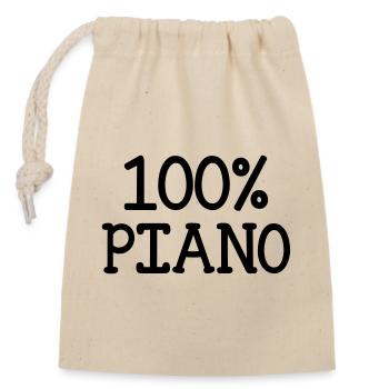 100% Piano - Verschließbarer Geschenkbeutel aus Baumwolle (14x20cm) - Natur - Vorne
