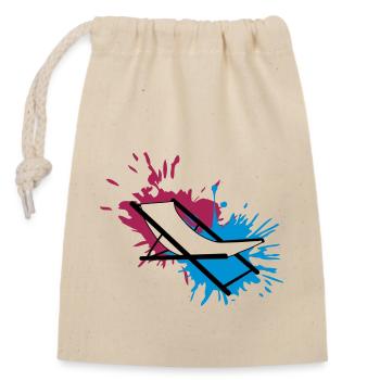 chaise plage couleur éclaboussures gouttes taches liegestu - Sac cadeau en coton avec cordon (14 x 20 cm) - nature - Devant