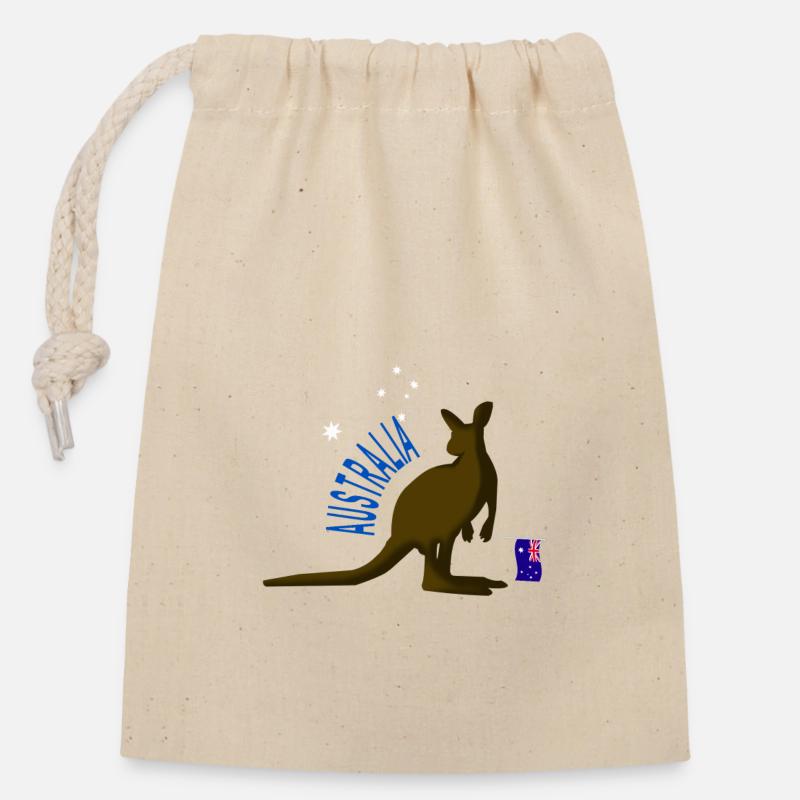 australia - Australia - Closable cotton gift bag (14x20cm) - nature