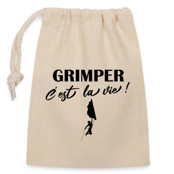 Grimper c'est la vie citations escalade grimpeur - Sac cadeau en coton avec cordon (14 x 20 cm) - nature - Devant