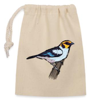 Rotstirntangar/ Flame-Faced Tanager Design I - Verschließbarer Geschenkbeutel aus Baumwolle (14x20cm) - Natur - Vorne