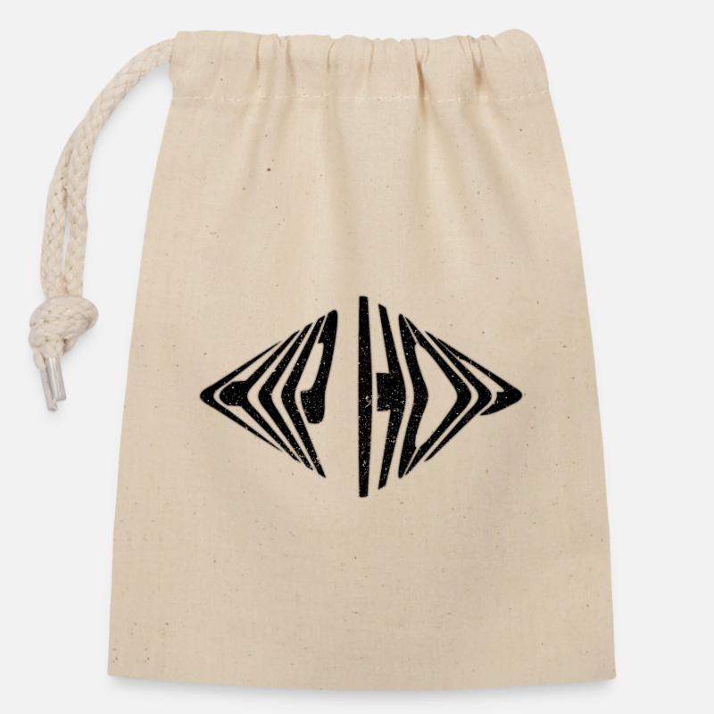 hip hop - Closable cotton gift bag (14x20cm) - nature