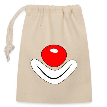 Clown - il faut toujours garder la bonne humeur - Sac cadeau en coton avec cordon (14 x 20 cm) - nature - Devant