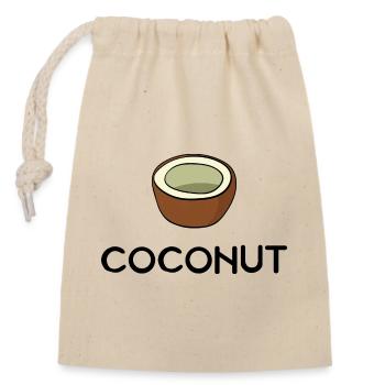 noix de coco - Sac cadeau en coton avec cordon (14 x 20 cm) - nature - Devant
