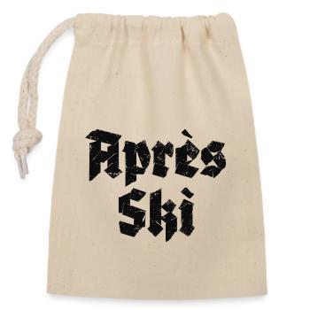 Apres Ski - Sac cadeau en coton avec cordon (14 x 20 cm) - nature - Devant