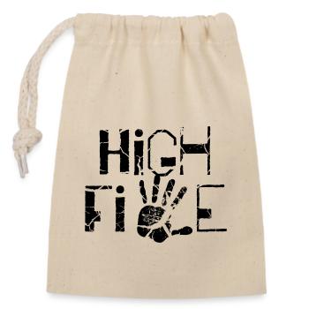 High five - Verschließbarer Geschenkbeutel aus Baumwolle (14x20cm) - Natur - Vorne