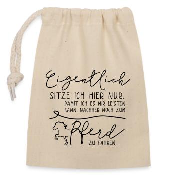 Eigentlich Pferd – Statements mit Tölter - Verschließbarer Geschenkbeutel aus Baumwolle (14x20cm) - Natur - Vorne
