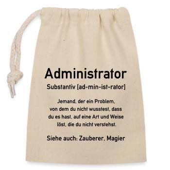 Administrator - Admin - In allen Vector Farben - Verschließbarer Geschenkbeutel aus Baumwolle (14x20cm) - Natur - Vorne