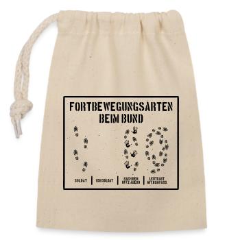 FORTBEWEGUNGSARTEN BEIM BUND BUNDESWEHR - Verschließbarer Geschenkbeutel aus Baumwolle (14x20cm) - Natur - Vorne
