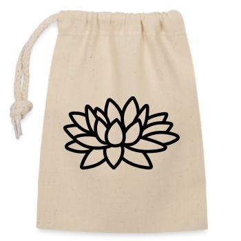 Lotus flower - Closable cotton gift bag (14x20cm) - nature - Front