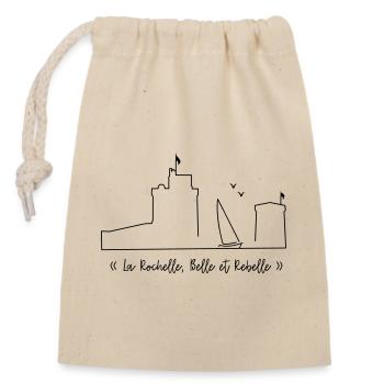 La Rochelle design marron - by Nicolas Poitevin - Sac cadeau en coton avec cordon (14 x 20 cm) - nature - Devant