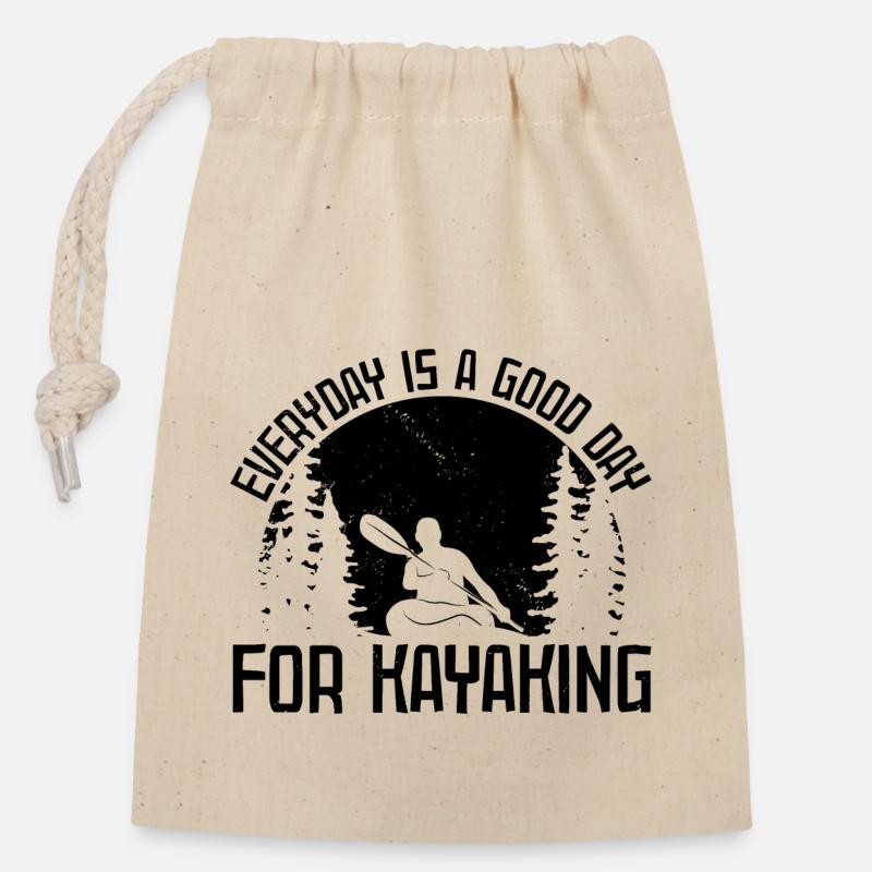 Kayak - Sac cadeau en coton avec cordon (14 x 20 cm) - nature