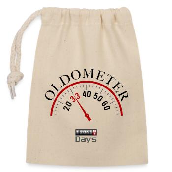 Oldometer 33.Geburtstag - Verschließbarer Geschenkbeutel aus Baumwolle (14x20cm) - Natur - Vorne