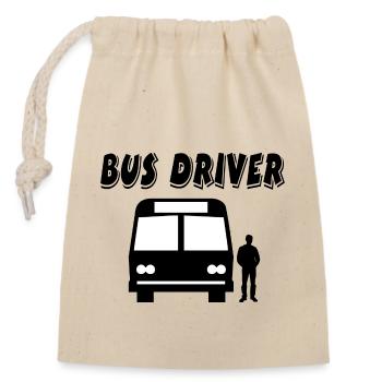 Bus - Verschließbarer Geschenkbeutel aus Baumwolle (14x20cm) - Natur - Vorne
